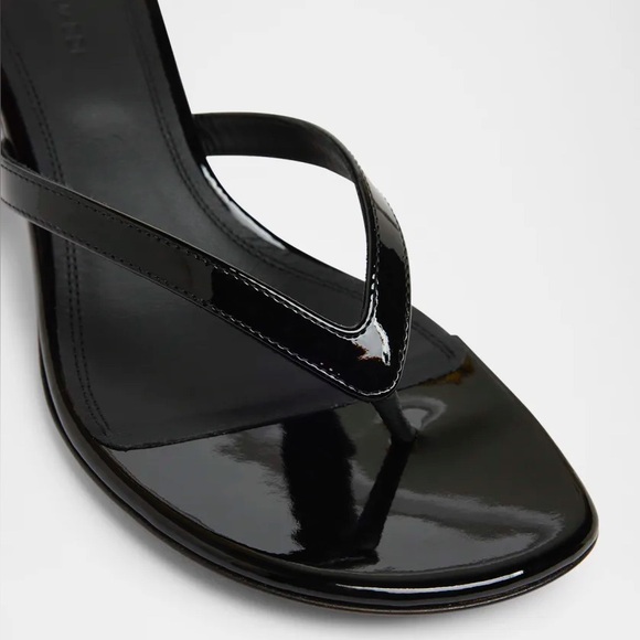 Amina Muaddi Black Patent Leather Sandals - Picture 1 of 4